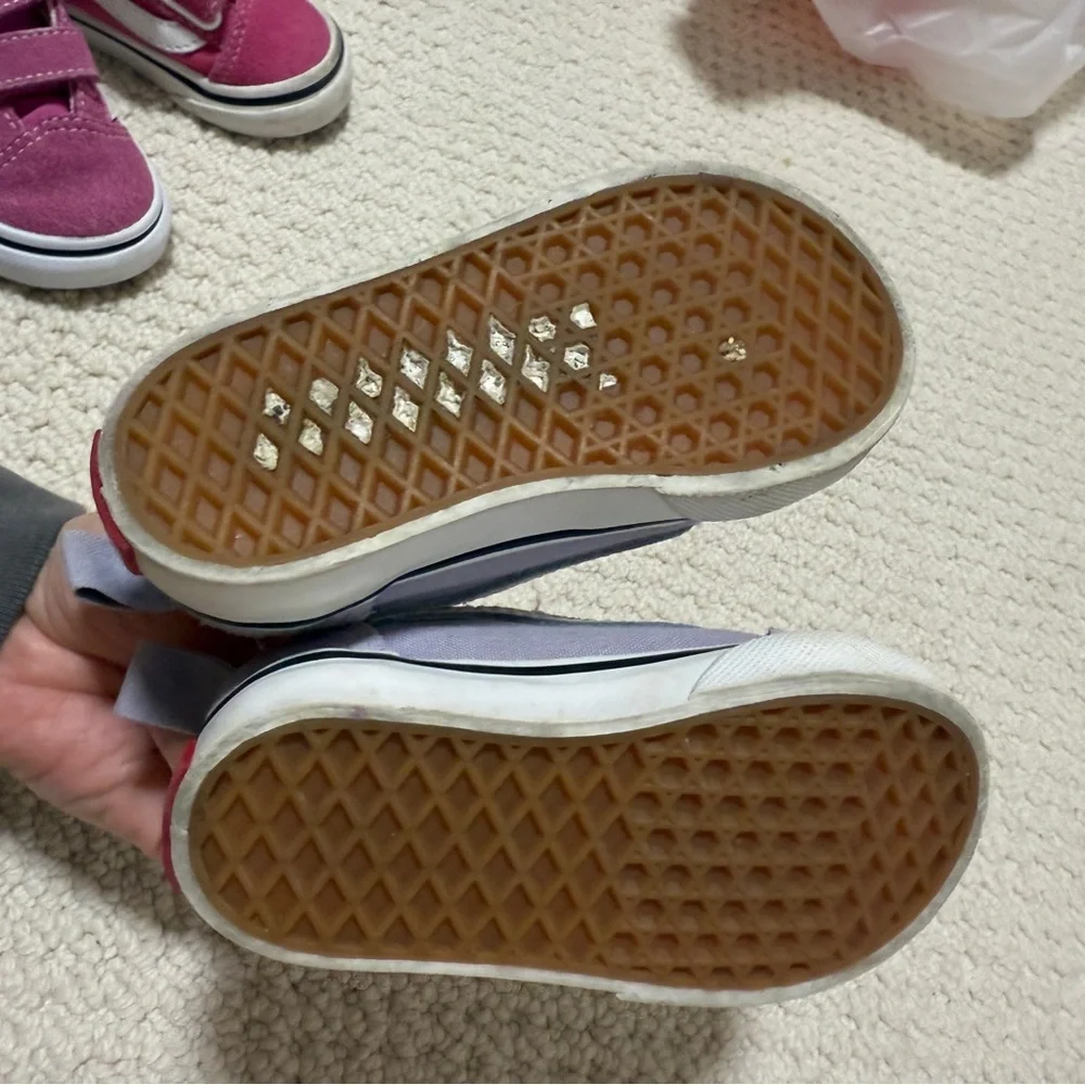 Vans Kids Lavender Canvas Sneakers with White Stripe